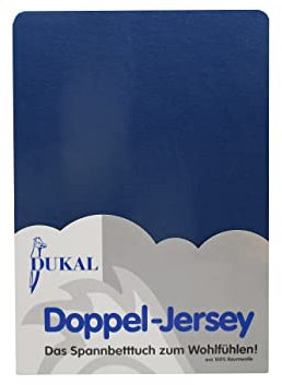 Dukal | Spannbettlaken für runde und achteckige Matratzen | Durchmesser ca. 240 – 245 cm | aus hochwertigem DOPPEL-Jersey | 100% Baumwolle | Farbe: marine