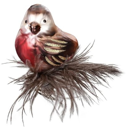 Inge Glas - Christbaumschmuck, Weihnachtsbaumschmuck - Waldfreund - Glas - Farbe: braun, rot - Höhe 7,5 cm