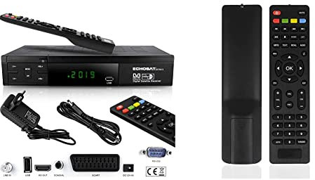 Echosat HDMI SCART HD Receiver Satellit DVB S2 HD Receiver für SAT Digitaler Satelliten SAT Receiver & Echosat 20700/610 CA / 26700 Original Fernbedienung, 05935