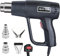 Solace Décapeur thermique 2000 W, pistolet à air chaud professionnel 60-600 ℃, 2 niveaux de vitesse du vent réglables,protection contre les surcharges, 4 accessoires