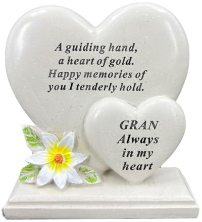 Special Gran Graveside Memorial Double Heart Grave Plaque Ornament Decoration