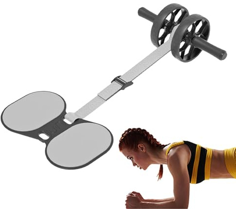 Rullo addominale, rullo addominale con fascia di resistenza - Attrezzature per allenamento addominali multifunzionali per allenamento addominale, rullo di di base per uomo