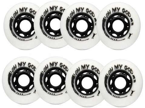 JCCHT 8er-Pack Inline-Skate-Räder 72 mm 76 mm 80 mm Asphalt Outdoor Rollschuhe Inline-Hockey Ersatzrad 92A/95A für Anfänger,Gelb,76mm