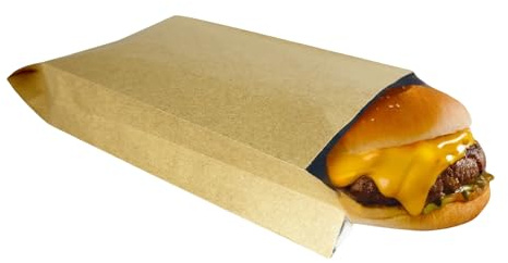 WACCOMT Pack 20 stycken oljesäker kraftpapper aluminiumfolie påsar öppen topp Mylar värmeförseglade påsar för matförvaring bakning förpackning (brun, 16 x 25 x 4 cm (6,3 x 9,8 x 1,6 tum))