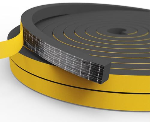 Dichtungsband Türdichtung Selbstklebend, Fensterdichtung Siegel Streifen 12mm(B) x 10mm(D) Lärm Schalldämmung Wasserdicht Gummidichtung Abdichtungsband für Türen Fenster Gesamtlänge 4M Lang Schwarz