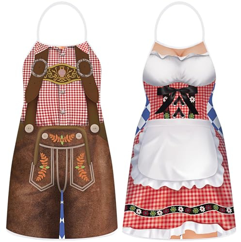 Grembiule Oktoberfest per Uomo Donna, Grembiule da Cucina Bavarese, Divertente Grembiule da Barbecue, Grembiule Cucina Regolabile, Grembiuli da Cucina per Coppia, Regalo Divertente per Partito