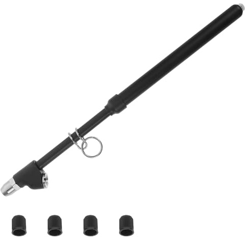HOODANCOS Manometro a Penna per Pneumatici per Impieghi Gravosi in Metallo Doppia Testa con Tappi Tester Pressione Pneumatici per Camion Auto Quad e Rimorchi Strumento Portatile per