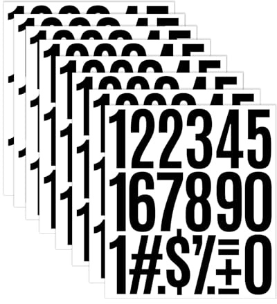 WakiHong Lot de 8 Noirs numéros de Porte imperméables 3 Pouces Autocollant