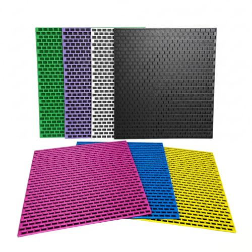 Pony Bead Board for Kandi Bracelets - Secure Brick Grid Tray & Organizer, Peyote Stitch Pattern, Bead Board for Jewelry Making & DIY Cuffs, Customizable Colors, 9 x 9.4 (White)