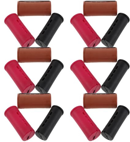LRXIYODE Set da 18 Bigodini per Permanente a Onde Fredde Elastici Antiscivolo, 3 Misure (3 Cm, 3,5 Cm, 4 Cm), Rulli per Chioma Naturali Adatti a Tutte le Lunghezze, Styling Fai da Te e Uso