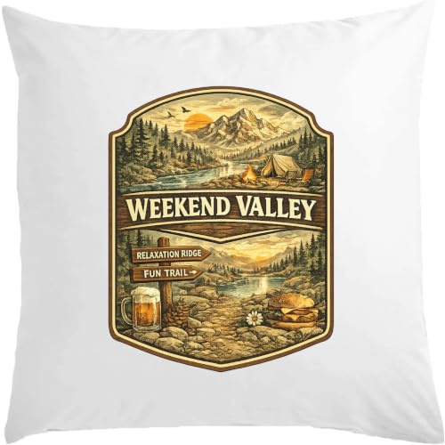 Scenic Valley Retreat med lägereld och avkoppling vit kudde 40 x 40 cm med fyllning vit