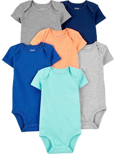 Simple Joys by Carter's Short Sleeve Bodysuit Body Bebé-Niños (Pack de 6)