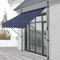 pro.tec Klemmmarkise Stem Markise ohne Bohren 200 x 120 x 220-309 cm Balkonmarkise mit Handkurbel Sonnenschutz Stahlgestell Dunkelblau