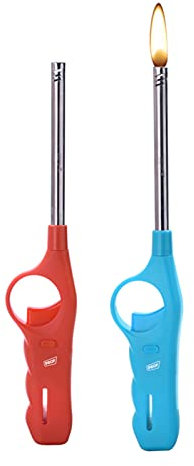 2 Stück Stabfeuerzeug Gas Feuerzeug 27 cm Lang +1x (Konsumany® Stab- Stumfeuerzeug 12,5 cm Lang) Nachfüllbar