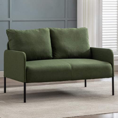 chairus Sofa 2 Sitzer Leinen Doppelsofa für Wohnzimmer Couch Sofa Kleines Apartment Modern Mini Couch für Schlafzimmer (Grün)