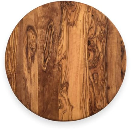 Tabla de cortar redonda de 20/22/25/30/33/35/40 cm de diámetro, hecha a mano de madera de olivo (20 cm de diámetro)
