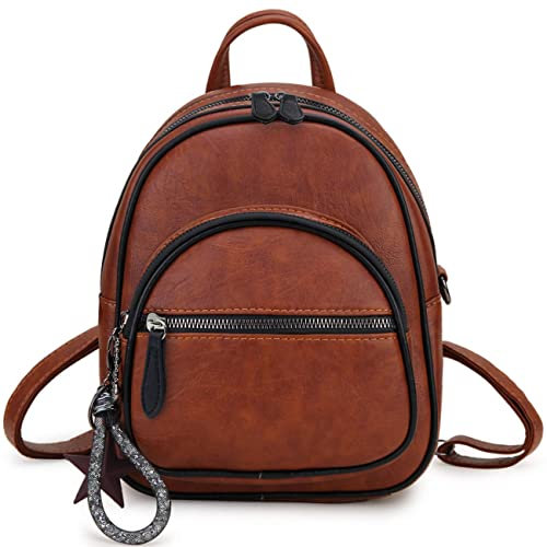 VX VONXURY Rucksack Damen Klein, Pu Leder Cityrucksack 2 in 1 Mini Schultaschen Elegant Damen-Rucksackhandtaschen für Reisen Arbeit Freizeit Schule