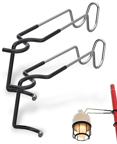 NACETURE Lantern Stand Hook Camping Light Pole – Heavy Duty Camping Lantern Stand Tent Camping Accessories, Tent Pole Hook Lantern Holder Hanger Clips for Camping Light Hooks, Grill, Hiking