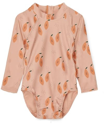 LDIOIF Toddler Girls One Piece Swimsuit Long Sleeve Bathing Suit Zipper Rashguard Swimwear with Snap Crotch 18-24 Month UPF50