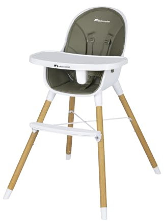 Bebeconfort Avista Trona evolutiva que se transforma en silla infantil, con acolchado y bandeja, desde 6 meses hasta 30 kg, Mineral Green