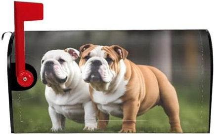 YYHWHJDE letterbox Cover Waterproof Oxford Cloth Accommodates Standard Size or Large Size mailboxes English Bulldogs Prints 25.5x21 in