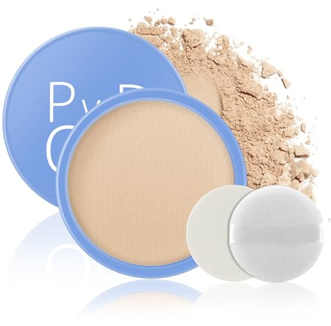Apooliy Polvos Fijadores Impermeables, Polvos Compactos Sin Poros,Maquillaje en polvo ligero, de larga duración, antigrasa y translúcido.
