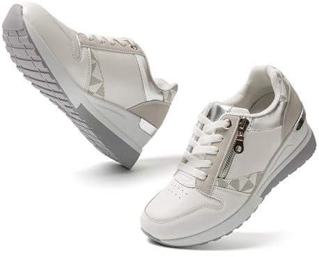 JOMIX Zapatillas Mujer Cuña Deportivas Mujer Plataforma Vestir Zapatillas Mujer Casual