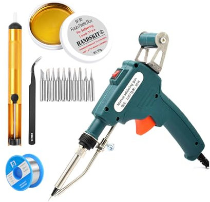 Soldador de estaño 60W Kit 15 en 1 Soldador Profesional,Soldador Estaño Set,Multi-Function Soldering Iron Soldering Gun Set para Reparado, DIY