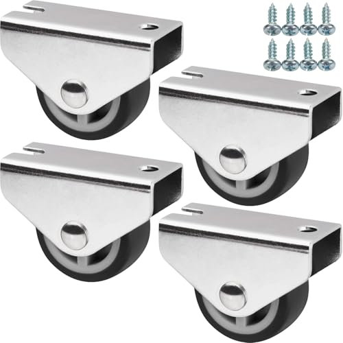 SOTECH 4 ruedas para montaje bajo encimera PASSAU Ø 30 mm incl. juego de tornillos para fijación al suelo Ruedas fijas Ruedas para transporte Ruedas para muebles