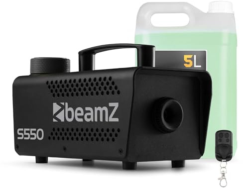 BeamZ S550 - Máquina de Humo 550W, 50m³/min, Depósito 250ml, Control Remoto, Indicador LED, Ideal para Fiestas, Discotecas, Eventos, Compatible con Líquidos Perfumados y Fácil Mantenimiento.