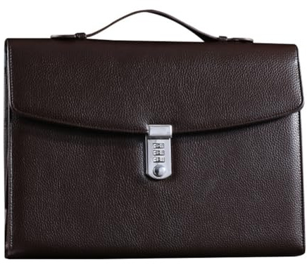 Sudemota Office Business Briefcase with Combination Lock High Capacity Document Handbag for Business Office Meeting Brown