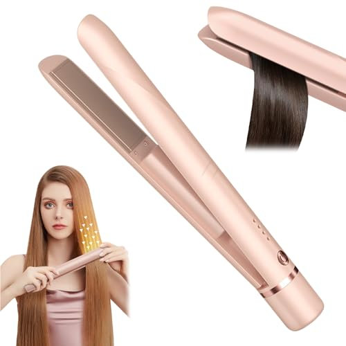 LYPPUL Mini Glätteisen Kabellos, Haarglätter Glätteisen, 2 in 1 Glätteisens Locken und Glätten, Wiederaufladbares Kabelloses Glätteisens mit 3 Temperaturen, Reiseglätter, Tragbarer Keramik Haarglätter