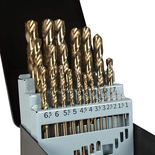 Metallbohrer Set, 25tlg. HSS-E M35 COMOWARE Bohrer-Set Cobalt 1-13mm Drill Bit Set Spiralbohrer Profi für Metall, Stahl, Eisen Selbstzentrierend für Metallbearbeitung Bohrmaschine Zubehör