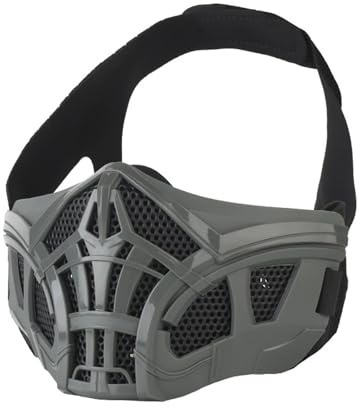 Maschera di Protezione Tattica a Mezza Faccia, Maschera da Softair per Esterni, Attrezzatura Tattica per Uomini e Donne Adulti Giochi CS Cosplay(Gray)