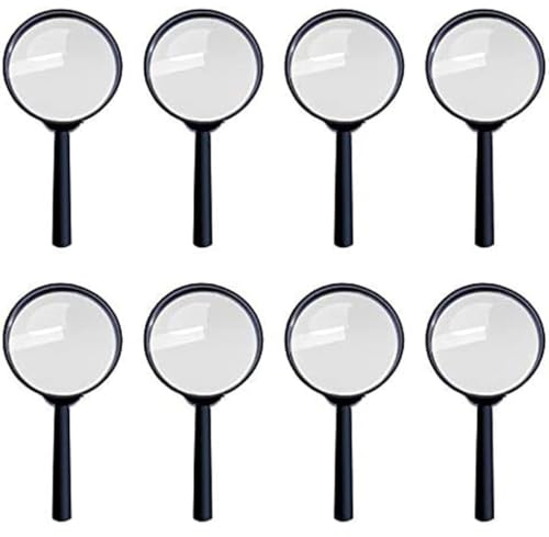 Lot de 8 mini loupes portables pour enfants, lunettes de simulation pour enfants, classe scientifique, observation en plein air, fête, outil amusant