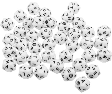 HOMOCONO Dado Alfabeto 20 Facce 40 Pezzi in Acrilico per Giochi di Spelling, Attività Didattiche e Apprendimento Linguistico per Ragazzo Ragazza