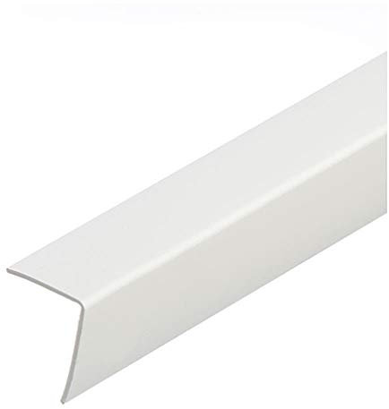 White Plastic PVC Corner 90 Degree 1 Meters Angle Trim Wall Corner Guard Edge Protector TMW Profiles (20mm x 20mm x 1M)