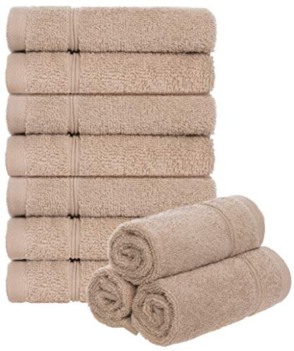 Brandsseller 10er Set Seiftuch 30 x 30 cm Waschlappen Frottier Seiflappen Gästehandtuch mit Aufhänger Baumwolle 470 g/m² Bad Haushalt - Sand