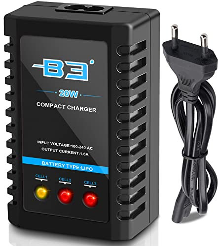 Cargador de batería B3 Lipo 2S-3S 7.4V-11.1V, cargador rápido de batería compacto Airsoft (100-240V) para RC Boat Car Quadcopter Drone