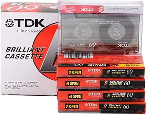 Lot de 5 cassettes audio TDK vierges D-60 60 minutes