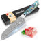 Home Safety Damascus Knife, Santoku Knife, 18cm Kitchen Chef's Knifes Made of 67 Layers of VG-10 Damascus Steel, Kitchen Knife with Ergonomic Abalone Shell Handle, Gift Box