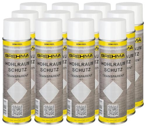 BREHMA 12x Hohlraumschutz Hohlraumversiegelung transparent Spray 500ml