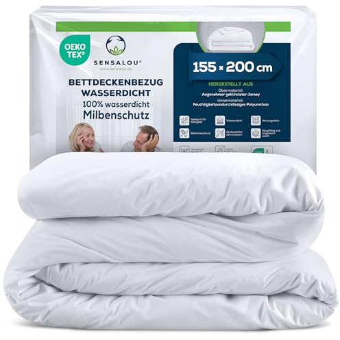 Sensalou Bettdecken Oberbett Decken Inkontinenz Bezug 155 x 200 cm wasserdicht