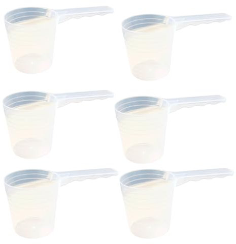 6 cucchiai dosatori da 100 ml per proteine in polvere, latte in polvere, cucchiaio dosatore in plastica, cucchiaio dosatore per bucato e detersivo