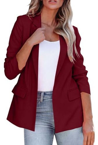 Generisch Damen Lang Blazer Blazer Damen Sportlich Elegant Female Blazer Damen Loose Blazer Business Longblazer Slim Fit Revers Blazer Sakko Blazer Flieder Damen Blazer Damen Tailliert Kurz
