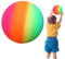 Anwangda Bouncy Kickball, PVC Regenbogen Ball Kinder Spielball, Fußball Softball Trainingsball Regenbogen Strandball, Kinder Kickball für Drinnen und Draußen, 9 Zoll
