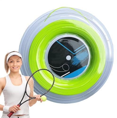 Cuerda de Tenis, 200 m, de poliéster de Alta Resistencia Que Absorbe los Golpes, líneas de sujeción de Raquetas Resistentes para competición, Entrenamiento, 9.0 x 9.0 x 1.57 Pulgadas, Verde