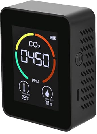 Detector de dióxido de Carbono por Infrarrojos,Monitor de Calidad del Aire con Detector de dióxido de Carbono portátil y liviano 3 en 1 - Sensor Mejorado de Infrarrojos no dispersivos (NDIR) Pantalla