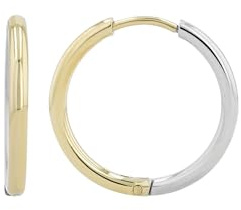 Akzent Wasserfeste Edelstahl Ohrringe Creolen in Silber, Gold & Bicolor für Damen, 100% Wasserfest & Hautverträglich (Bicolor)