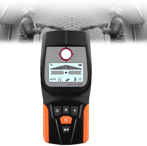 Scanner da parete multifunzionale con scansione automatica - Rilevatore di cavi sotto tensione, rilevatore di tubi in metallo/legno/PVC/cavi CA, rilevatore di oggetti nascosti